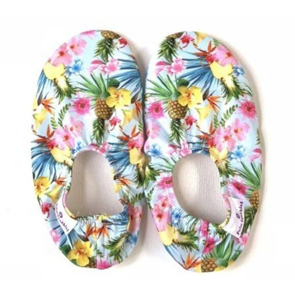 Colorful Kids Palm Beachies Water Shoes With Tropical Floral Design Infant 4-5 - Picture 1 of 3